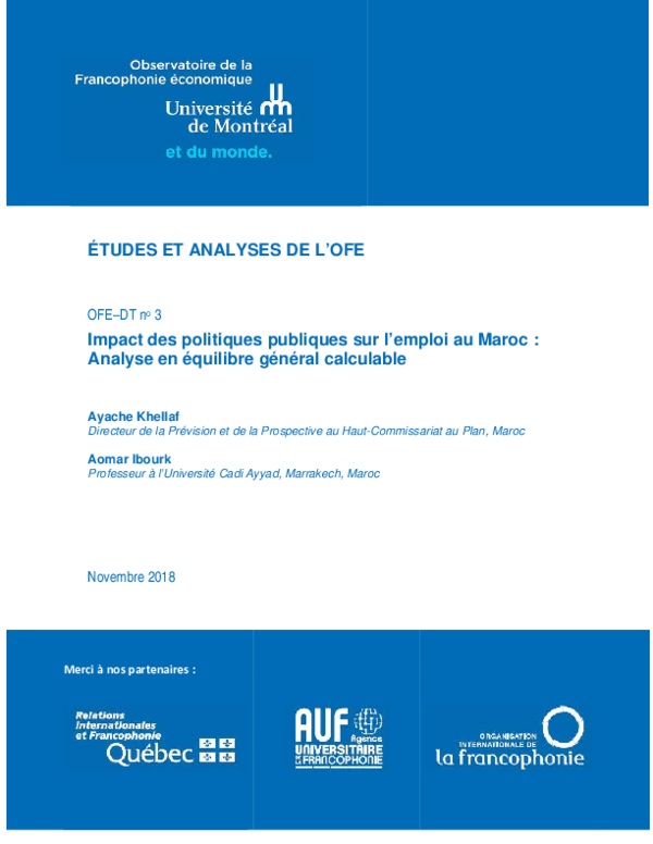 (PDF) Impact des politiques publiques sur lemploi
