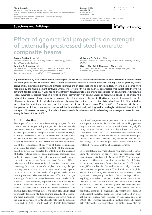(PDF) Effect of geometrical properties on strength of externally ...