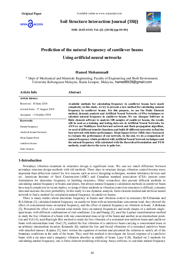 (PDF) Soil Structure Interaction Journal (SSIJ) Prediction of the