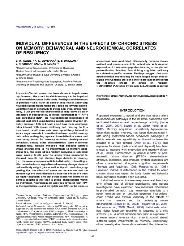(PDF) Individual differences in the effects of chronic stress on memory ...