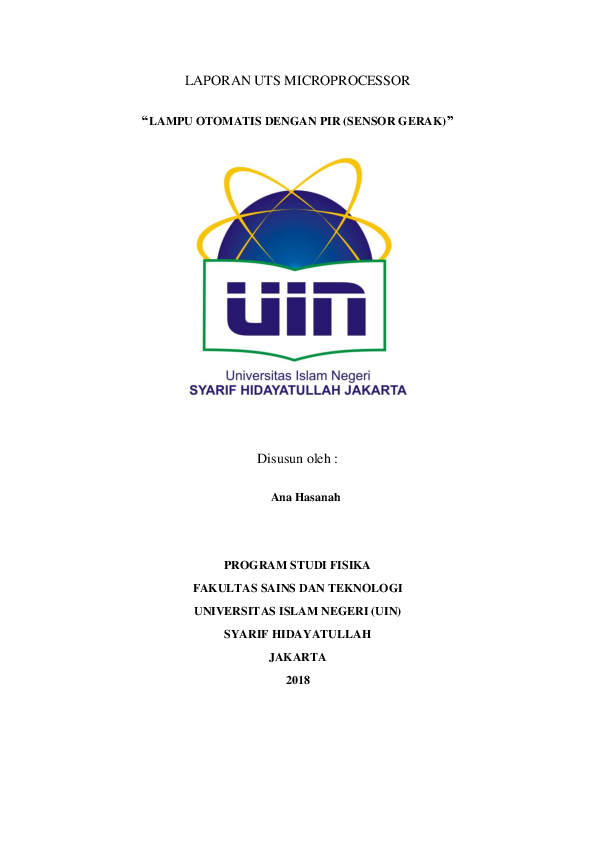 Doc Microprocessor Lampu Otomatis Dengan Pir Sensor Gerak