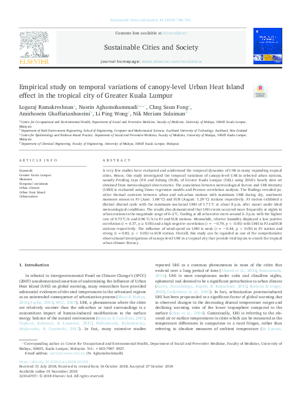 (PDF) Empirical study on temporal variations of canopy-level Urban Heat ...