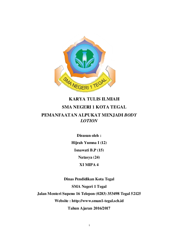 Contoh Karya Tulis Ilmiah Research Papers Academia Edu