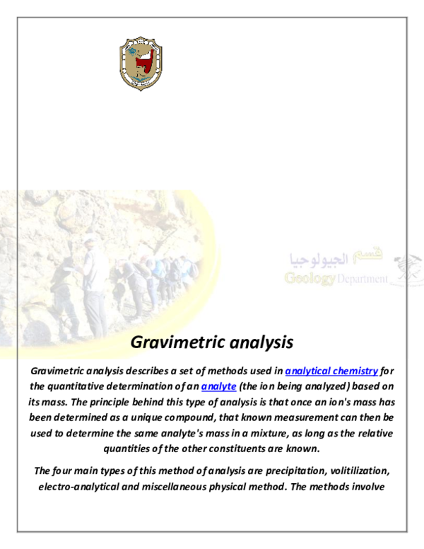 Gravimetric analysis essay 08 picture