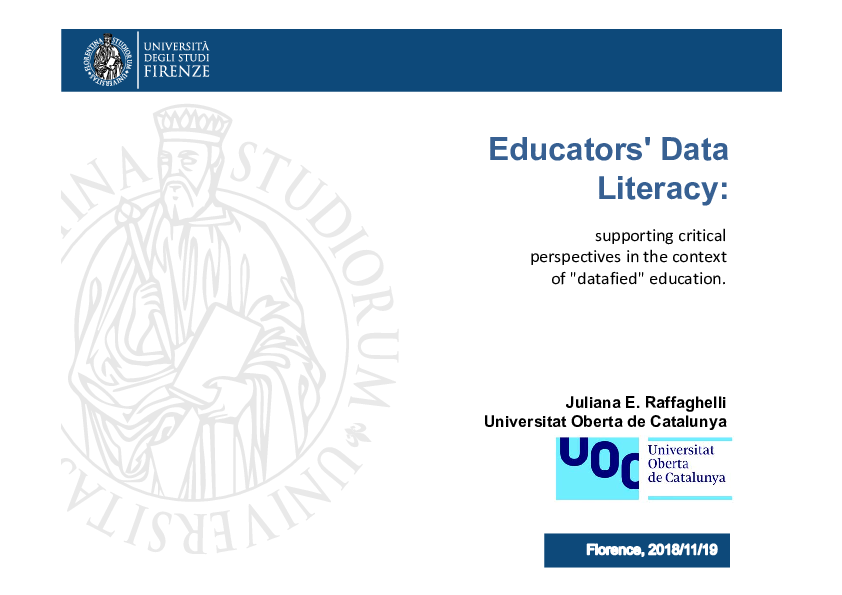 (PDF) Educators' Data Literacy: Supporting critical perspectives in the ...