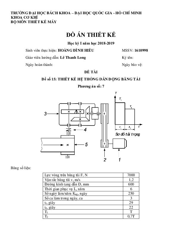 First page of “ĐỒ ÁN THIẾT KẾ HỘP GIẢM TỐC CÔN-TRỤ 2 CẤP HCMUT-2018”