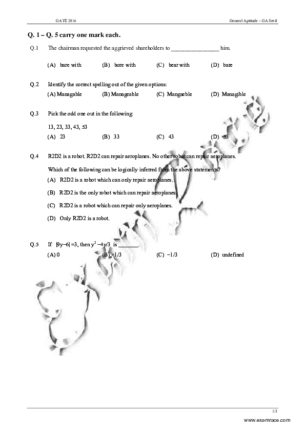 (PDF) GATE Life Sciences Paper Deenathayalan Uvaraj Academia.edu