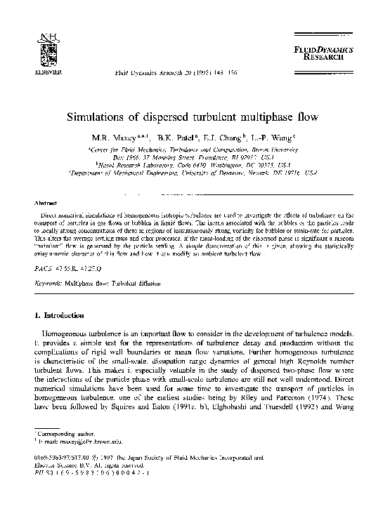 Pdf Simulations Of Dispersed Turbulent Multiphase Flow Pdf Simulations Of Dispersed Turbulent Multiphase Flow
