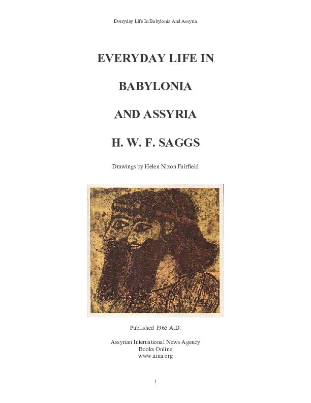(PDF) EVERYDAY LIFE IN BABYLONIA AND ASSYRIA