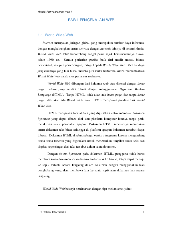 (PDF) Modul 1 Pengenalan Web