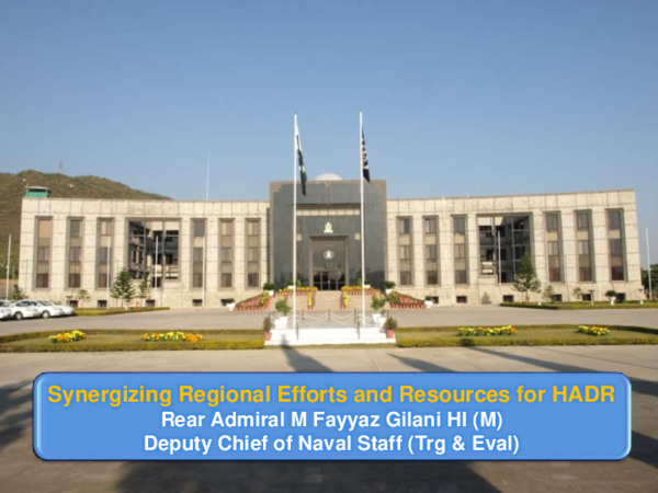 (PDF) Synergizing Regional Efforts and Resources for HADR