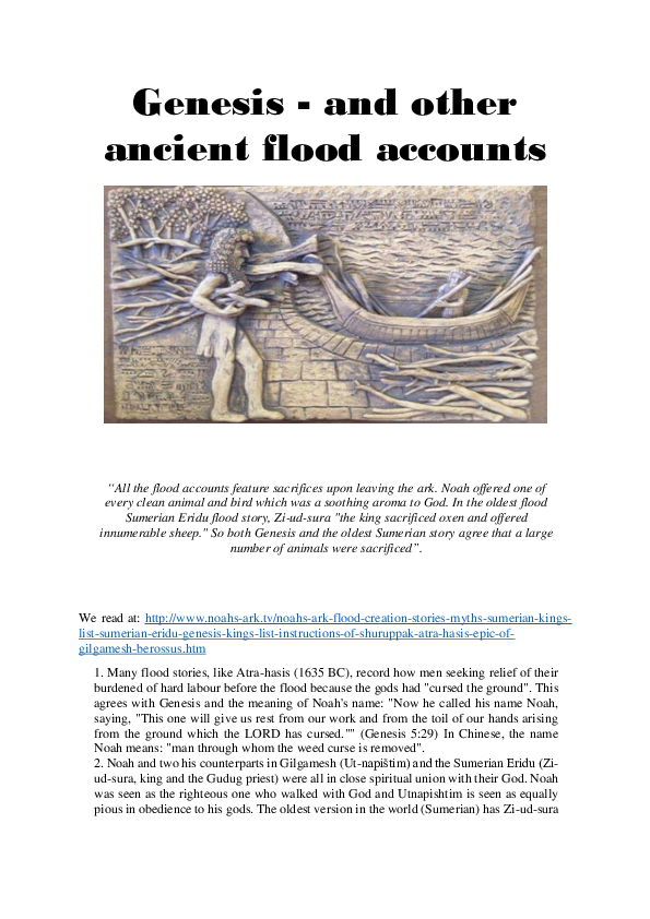 Doc Genesis And Other Ancient Flood Accounts