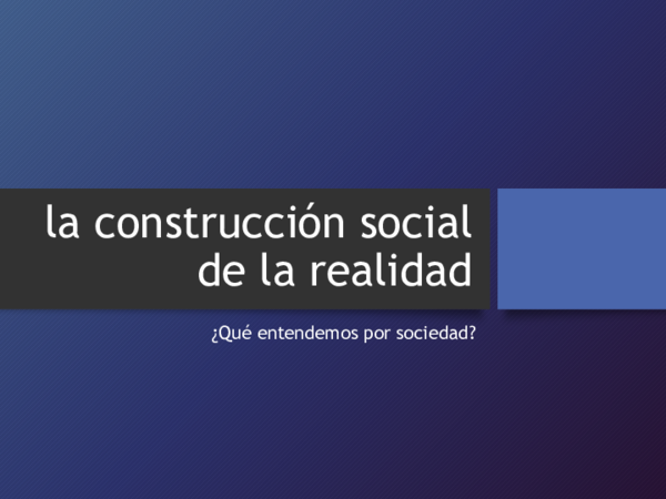 (PDF) la construcción social de la realidad ¿Qué entendemos por sociedad