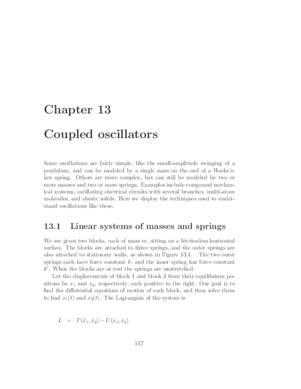 (PDF) Chapter 13 Coupled oscillators