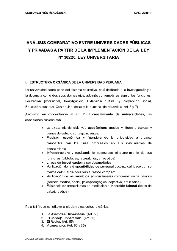 (DOC) ANÁLISIS COMPARATIVO ENTRE UNIVERSIDADES PÚBLICAS Y PRIVADAS A