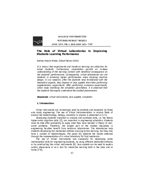 (PDF) The Role of Virtual Laboratories in Improving Students Learning ...