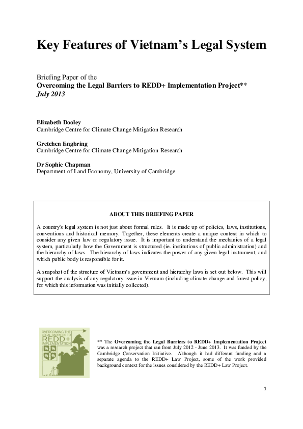 (PDF) Key Features of Vietnam's Legal System 昱彤 刘 Academia.edu