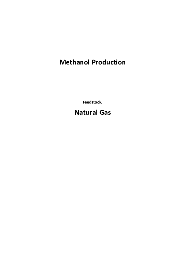 (PDF) Methanol Production Natural Gas