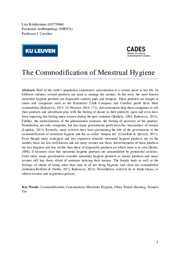 Menstrual hygiene essay image