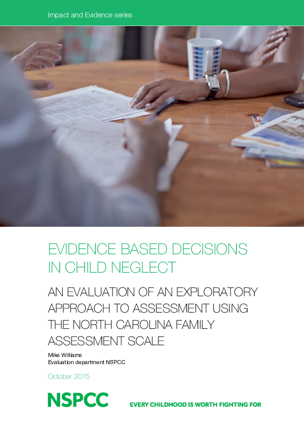 (PDF) Evidence Based Decisions in Child Neglect: an evaluation of an ...