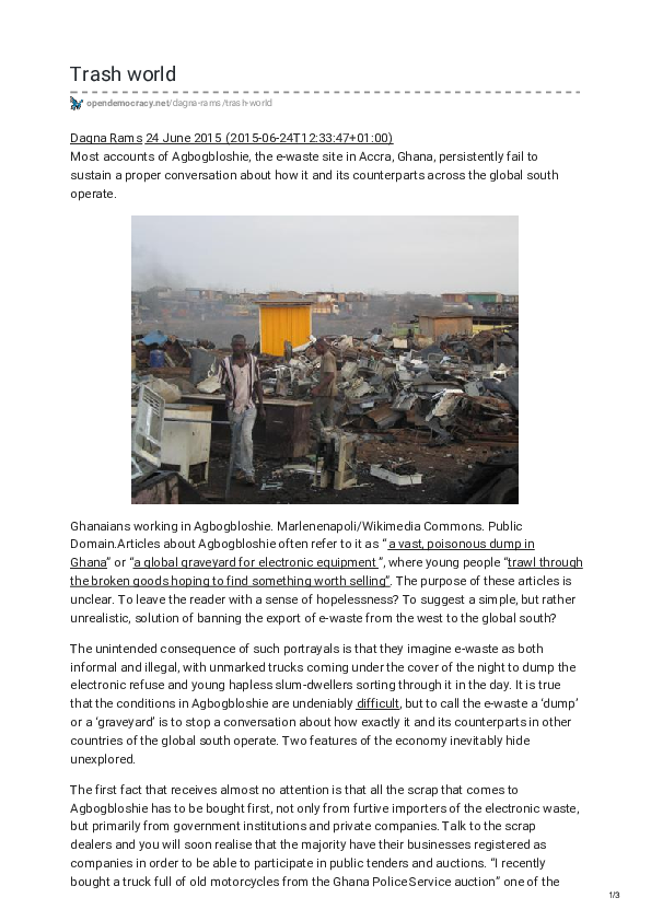 (PDF) Trash world Dagna Rams Academia.edu