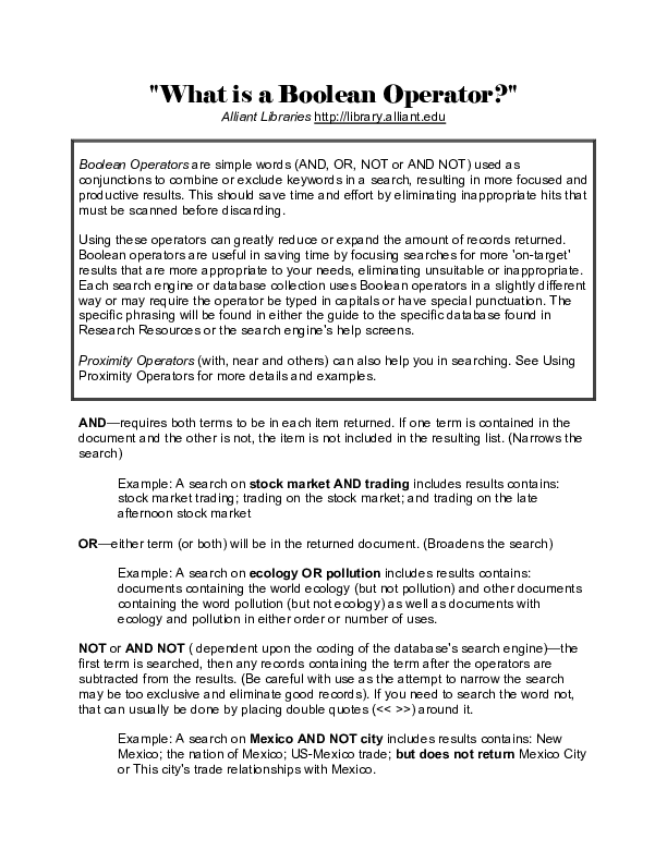 (PDF) "What is a Boolean Operator?" whiteboard animation Academia.edu