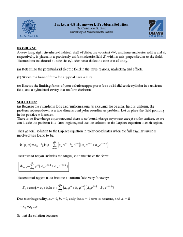 Jackson electrodynamics solutions chapter 2 image