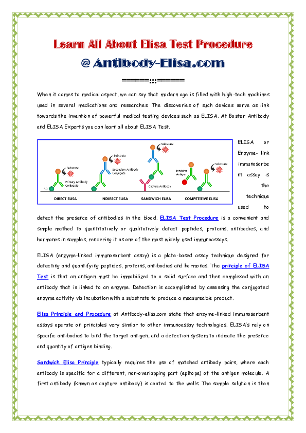 (PDF) Learn All About Elisa Test Procedure At