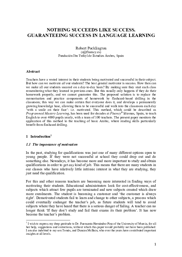 Nothing succeeds like success which type of sentence image