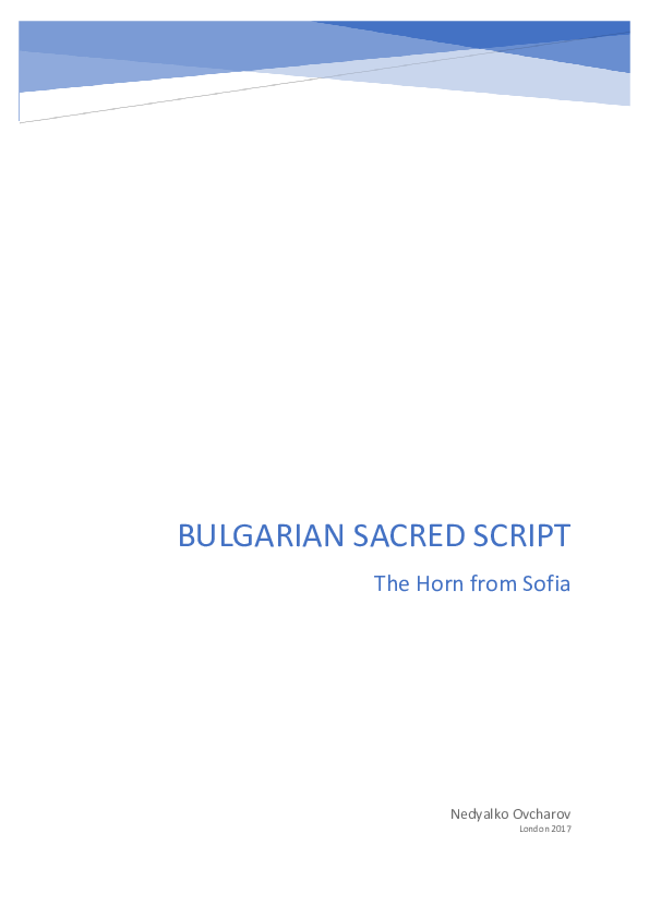 (PDF) BULGARIAN SACRED SCRIPT The Horn from Sofia