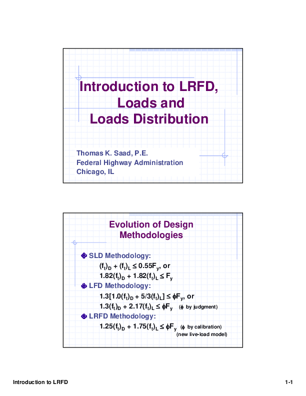 (PDF) Introduction to LRFD, Loads and Loads Distribution Evolution of ...
