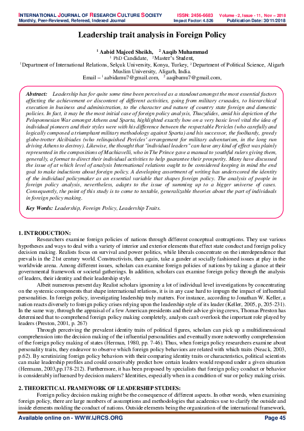 pdf-leadership-trait-analysis-in-foreign-policy