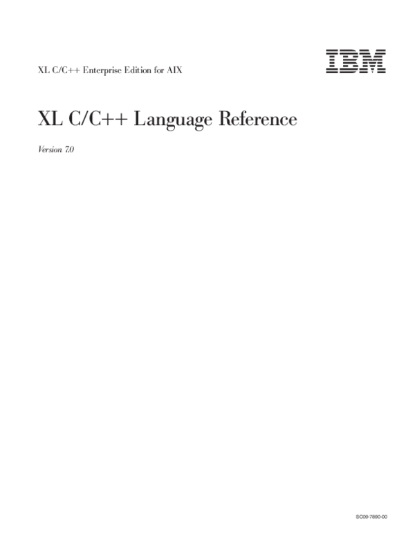 PDF) XL C/C++ Language Reference | Exo Wifee88 - Academia.edu