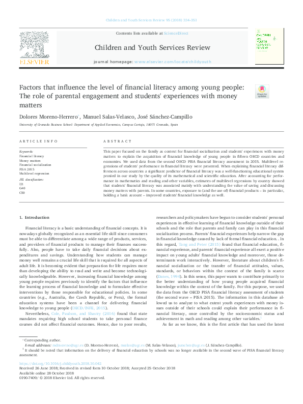 (PDF) Factors that influence the level of financial literacy among ...