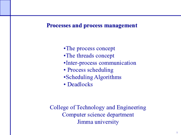 (PPT) Ch2 Processes and process management 1