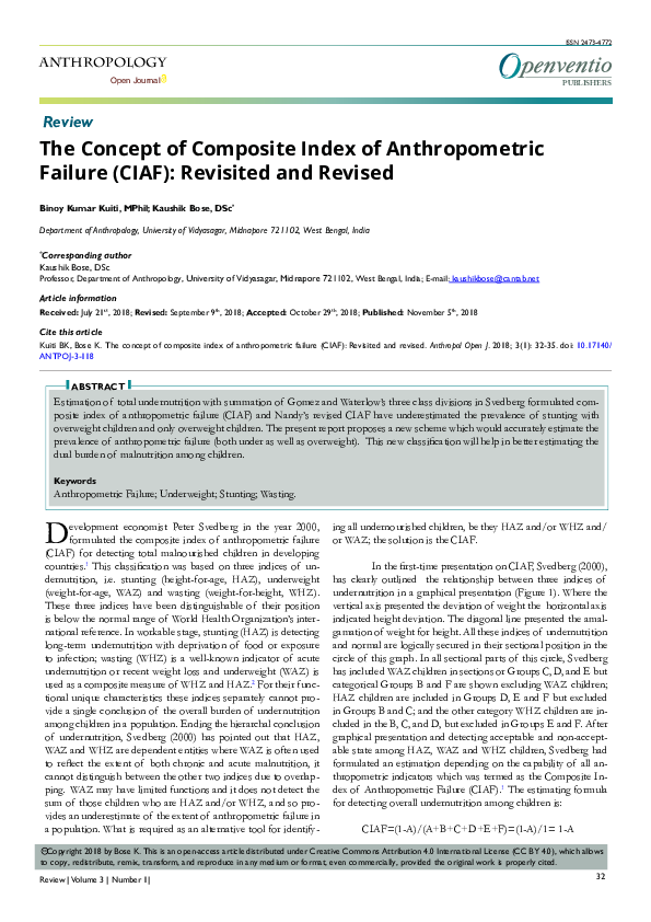 (PDF) The Concept of Composite Index of Anthropometric Failure (CIAF ...