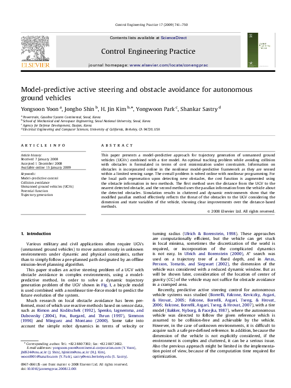 (PDF) Model-predictive active steering and obstacle avoidance for ...