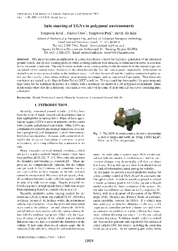 Pdf Safe Steering Of Ugvs In Polygonal Environments Yongsoon Yoon Academia Edu