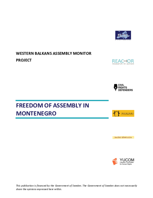 (PDF) WESTERN BALKANS ASSEMBLY MONITOR PROJECT FREEDOM OF ASSEMBLY IN ...