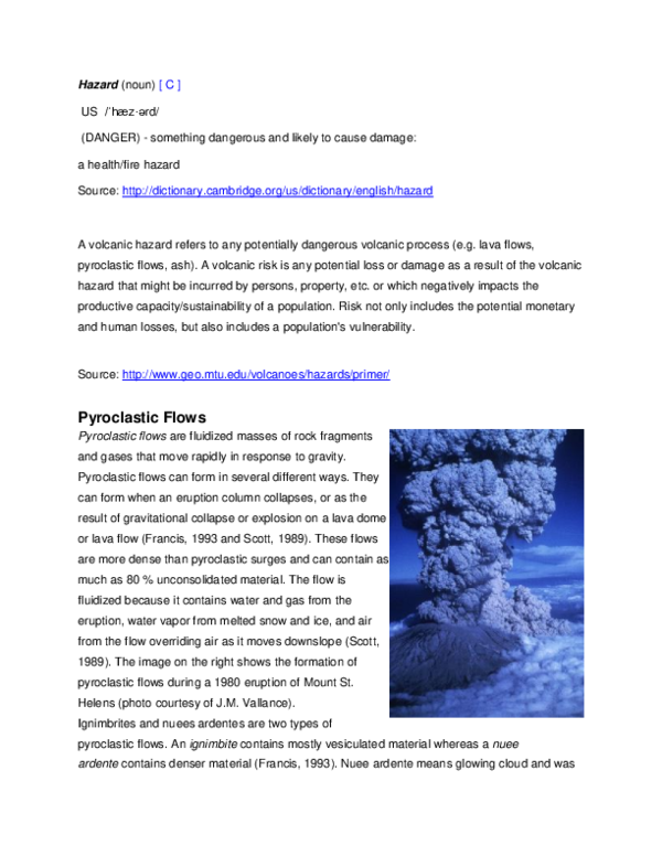 (DOC) VOLCANIC HAZARDS NARRATIVE REPORT Anthony Solito Academia.edu