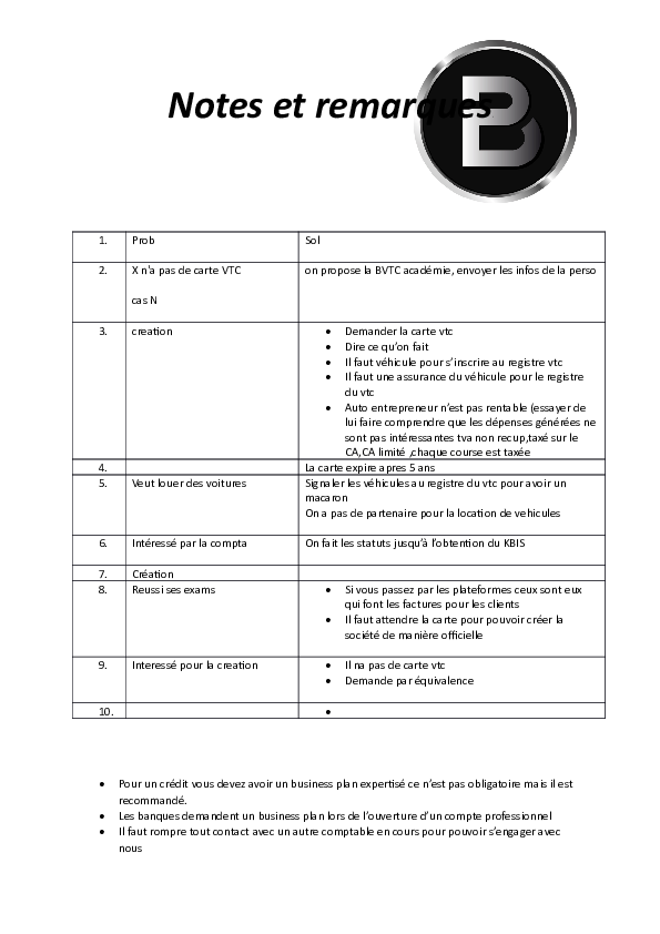 (DOC) Notes et remarques