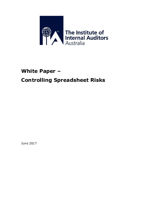 (PDF) Controlling Spreadsheet Risks