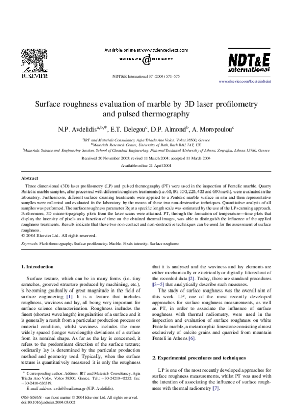 (PDF) Surface roughness evaluation of marble by 3D laser profilometry ...