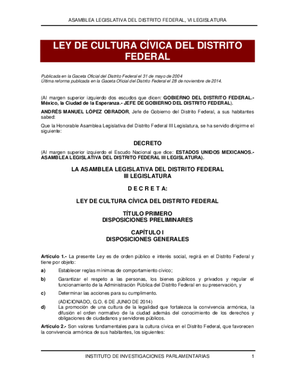 (PDF) LEY DE CULTURA CÍVICA DEL DISTRITO FEDERAL Ammiel Martínez Academia.edu (PDF) LEY DE CULTURA CÍVICA DEL DISTRITO FEDERAL Ammiel Martínez Academia.edu