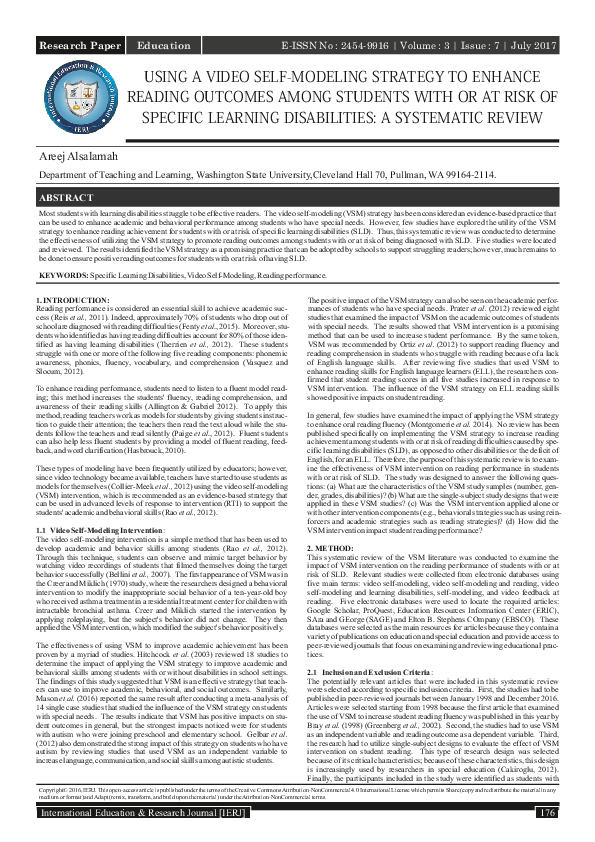 (PDF) USING A VIDEO SELF MODELING STRATEGY TO ENHANCE READING OUTCOMES