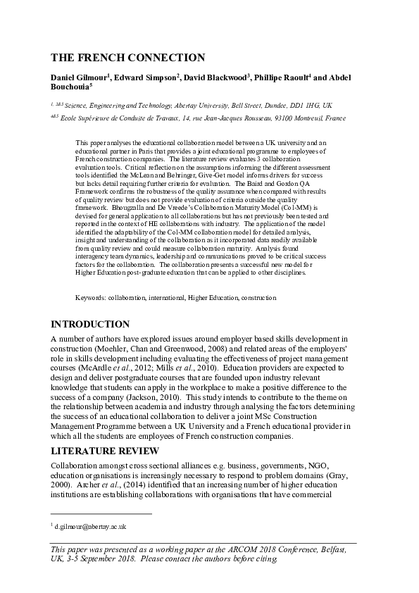 (PDF) THE FRENCH CONNECTION