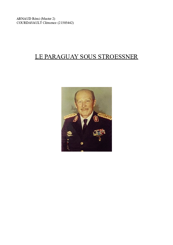 (PDF) Répression et résistance sous la dictature de Alfredo Stroessner