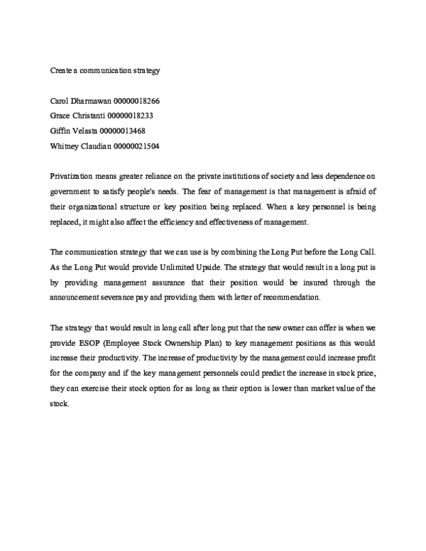 (PDF) Investment Communication Strategy