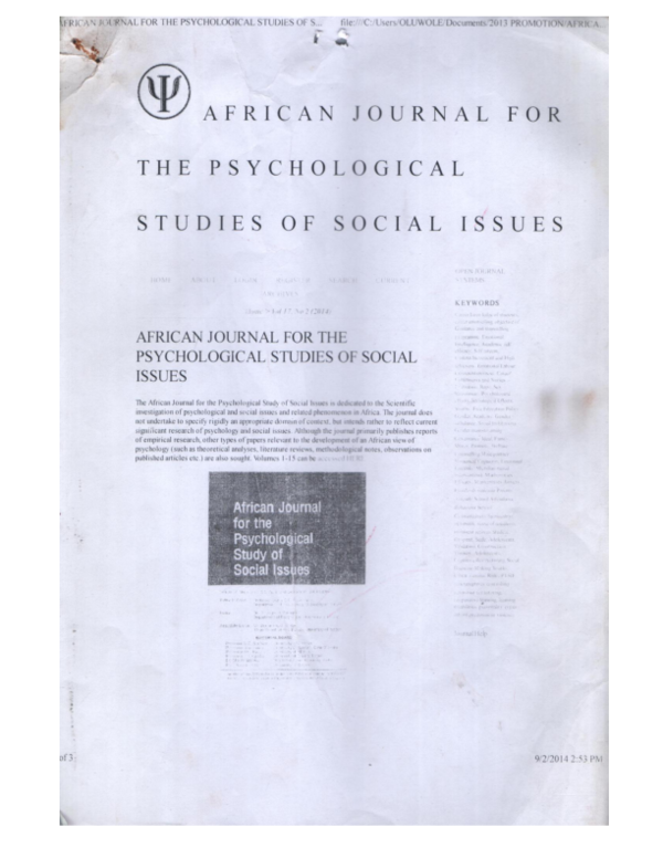 PDF) Effectiveness of Cognitive Restructuring and Social Decision 