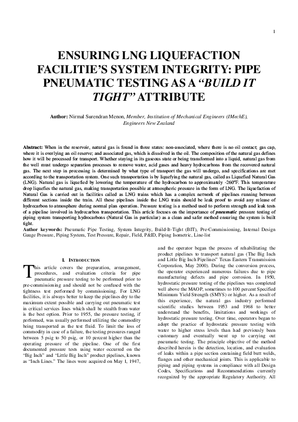 (PDF) ENSURING LNG LIQUEFACTION FACILITIES SYSTEM INTEGRITY PIPE ...